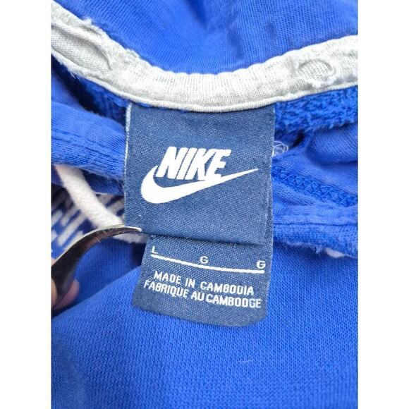 VTG Nike Hoodie Men's L Blue Center Swoosh Pullover Sweatshirt Blue Tag - Picture 7 of 9